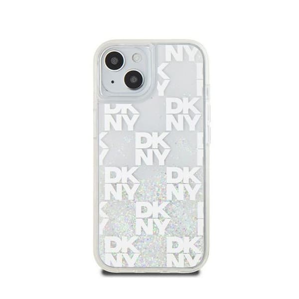 DKNY Liquid Glitter Multilogo - iPhone 15/14/13 fodral (vit)