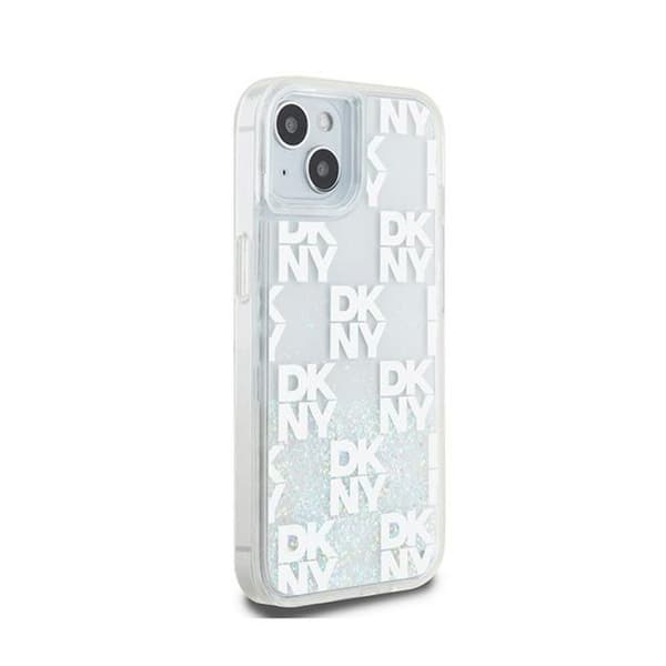 DKNY Liquid Glitter Multilogo - iPhone 15/14/13 fodral (vit)