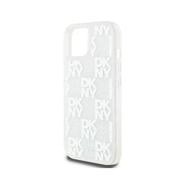 DKNY Liquid Glitter Multilogo - iPhone 15/14/13 fodral (vit)