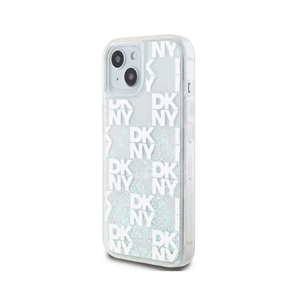 DKNY Liquid Glitter Multilogo - iPhone 15/14/13 fodral (vit)