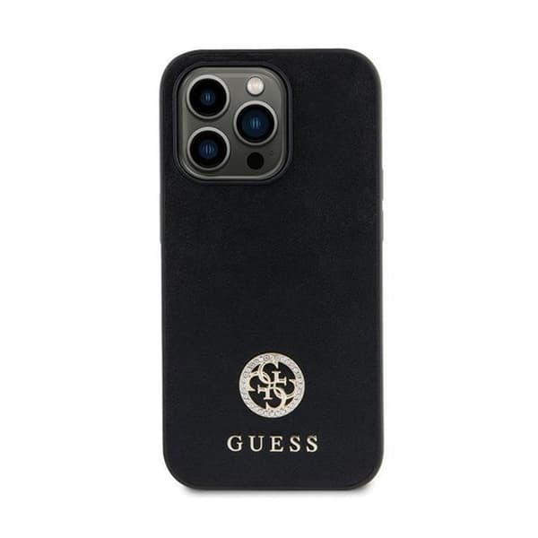 Guess 4G Rhinestone Metal Logo - iPhone 15 fodral (svart)