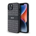 Miniatyrbild 1 av 6: DKNY Leather Mono Stripe &amp; Metal Logo - Fodral för iPhone 14/15/13 (svart)