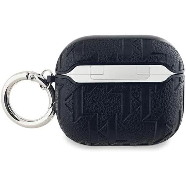 Coque AirPods 3 - Karl Lagerfeld - Monogram Karl Head - Eco-läder - Svart - Hård