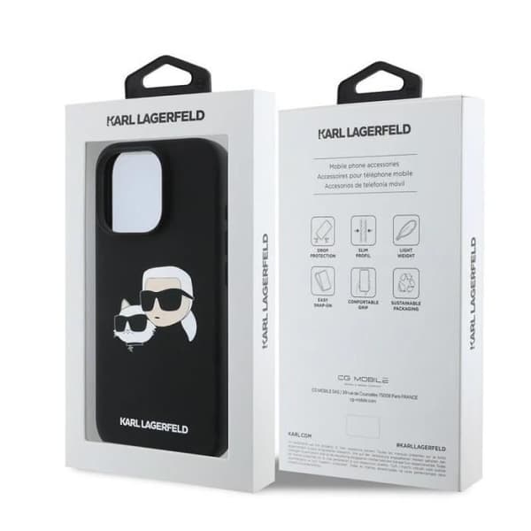 Coque - Karl Lagerfeld - iPhone 16 Pro - Silikon Vätska - Dubbelhuvuden - Kompatibel med MagSafe
