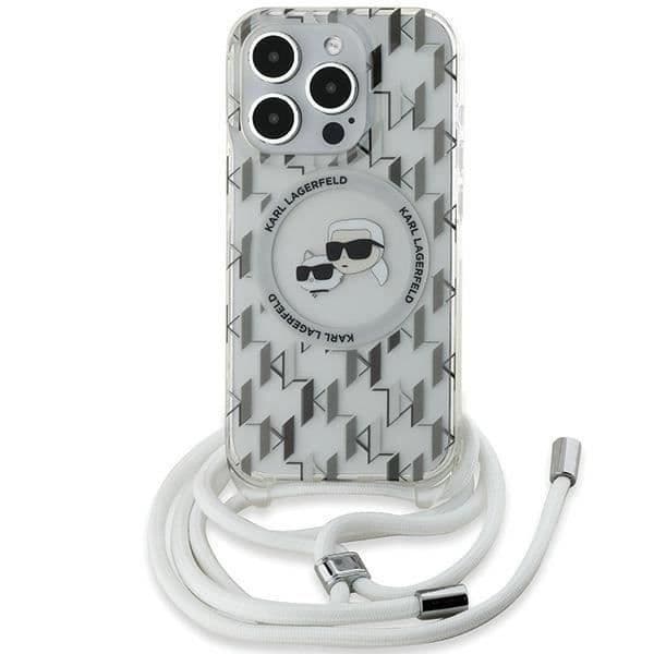 Coque - Karl Lagerfeld - IML Monogram Karl &amp; Choupette - Transparent - MagSafe - iPhone 15 Pro Max