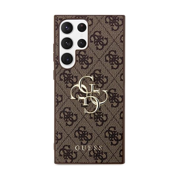 Telefonfodral - Guess - S24 Ultra - Brun - Saffiano-textur - Stötskydd