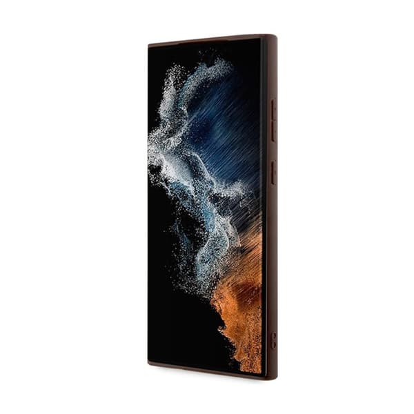Telefonfodral - Guess - S24 Ultra - Brun - Saffiano-textur - Stötskydd