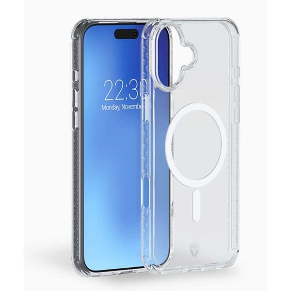 iPhone 16 Plus AIR-förstärkt fodral MagSafe-kompatibelt Transparent - Garanterat franskt ursprung - Lifetime Force Fodral-garanti