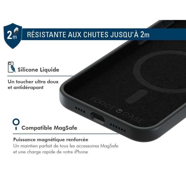 iPhone 16 Pro silikonförstärkt fodral MagSafe-kompatibelt svart