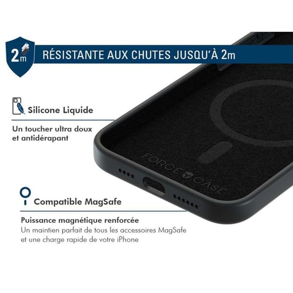 iPhone 16 Pro silikonförstärkt fodral MagSafe-kompatibelt svart