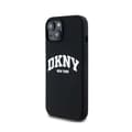 Miniatyrbild 2 av 6: DKNY Liquid Silicone White Logo Print MagSafe - Fodral för iPhone 15 Plus / 14 Plus (svart)