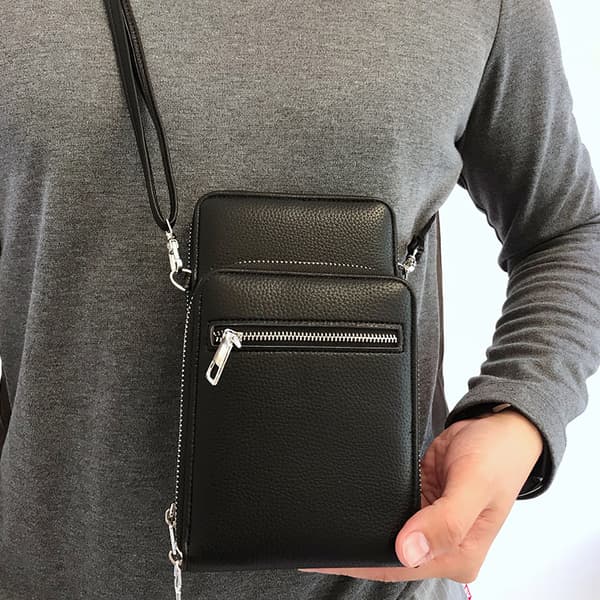 INF Crossbody-väska för män för telefon, liten axelväska i PU-läder