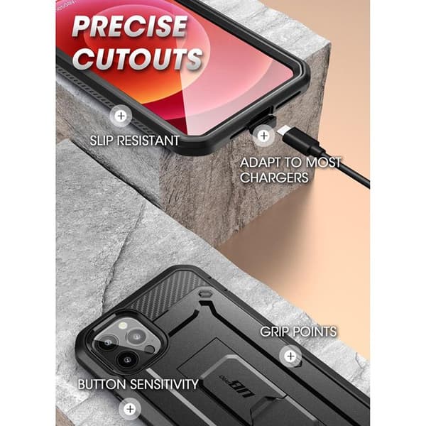 Supcase - SUPCASE - Skyddsfodral för utomhusbruk till iPhone 13 Pro (6.1") med skärmskydd 2021 svart