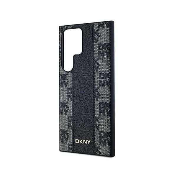 DKNY Rutigt läder Mono Pattern MagSafe - Fodral till Samsung Galaxy S24 Ultra (svart)