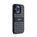 Miniatyrbild 4 av 6: DKNY Leather Mono Stripe &amp; Metal Logo - iPhone 15 Pro Fodral (svart)