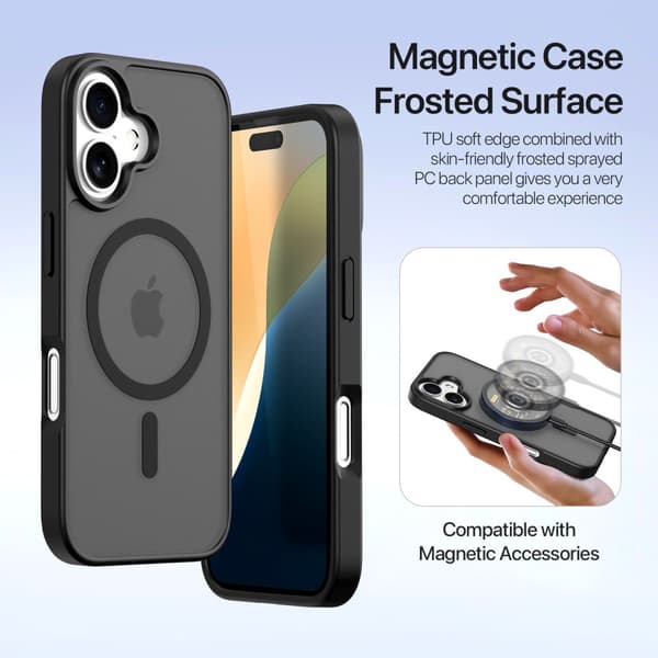 DUX DUCIS iPhone 16 Kotelo 2-in-1 Lawa Series MagSafe Musta