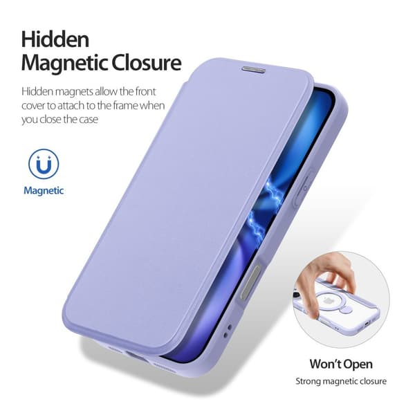DUX DUCIS iPhone 16 Etui Skin X Pro Series Kickstand MagSafe Lilla