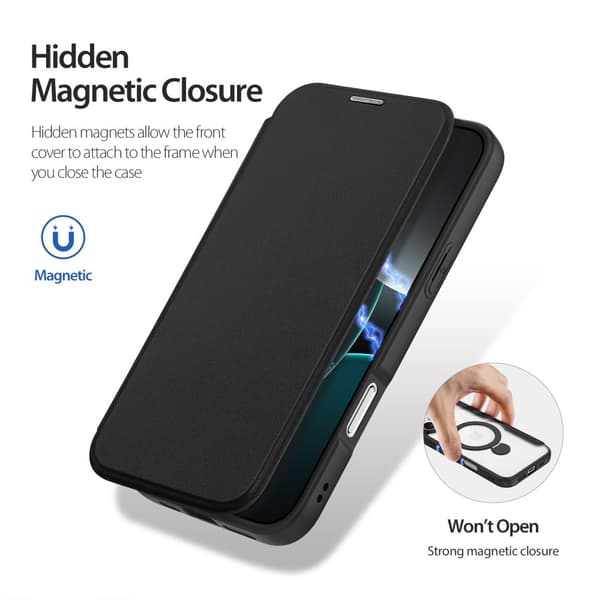 DUX DUCIS iPhone 16 Pro Kotelo Skin X Pro Series Kickstand MagSafe Musta