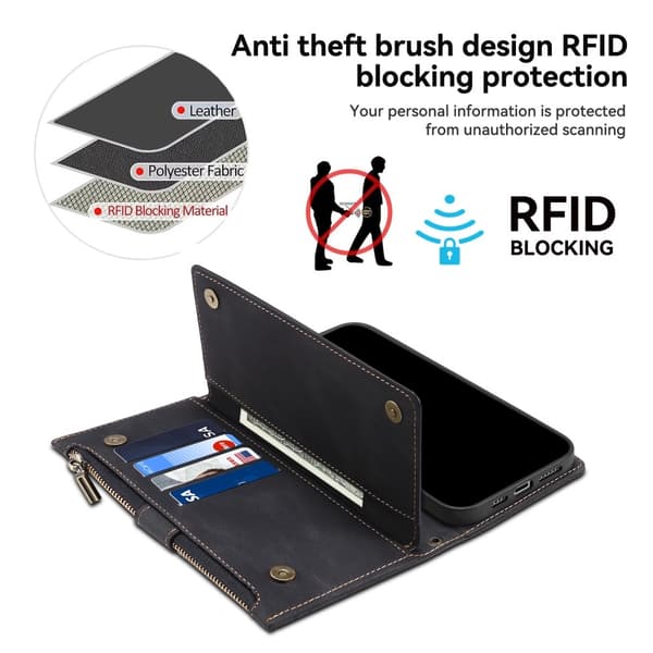 SKALO Motorola Moto G55 5G ESEBLE Big Wallet Plånboksfodral - Svart
