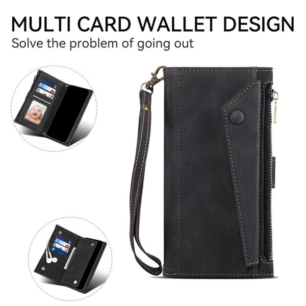SKALO Motorola Moto G55 5G ESEBLE Big Wallet Plånboksfodral - Svart