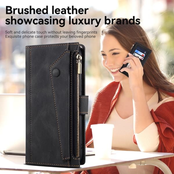 SKALO Motorola Moto G55 5G ESEBLE Big Wallet Plånboksfodral - Svart
