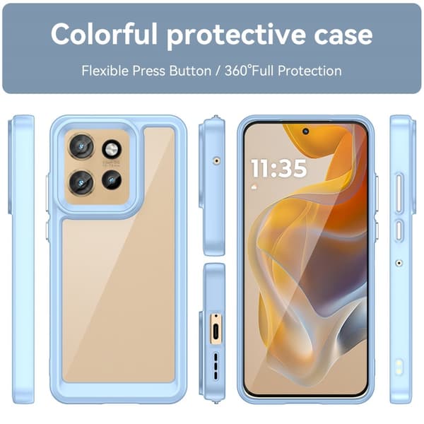 SKALO Motorola Edge 50 Neo 5G Farve Bumper Cover - Blå