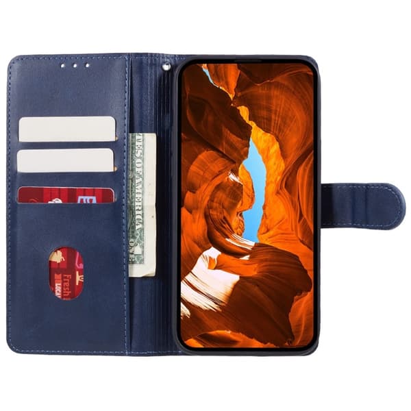 SKALO Motorola Moto G55 5G Premium Wallet Lompakkokotelo - Sininen
