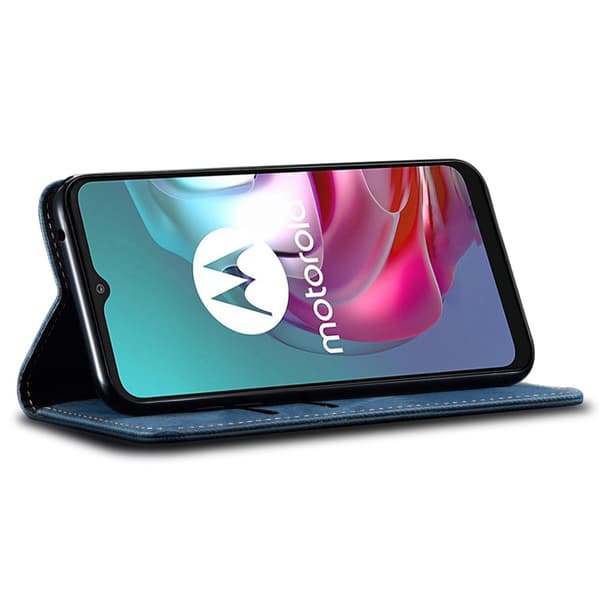 SKALO Motorola Edge 50 Neo 5G Jeans Flip Cover - Blå