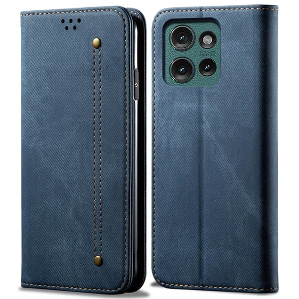 SKALO Motorola Edge 50 Neo 5G Jeans Flip Cover - Blå