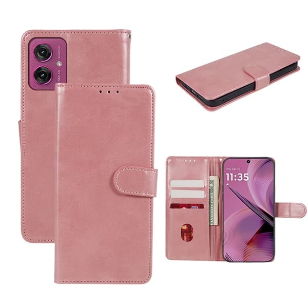 SKALO Motorola Moto G55 5G Premium Plånboksfodral - Roséguld