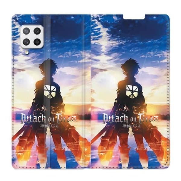 Plånbok Läderfodral För Samsung Galaxy A12 Manga Attack Titans Sun One Size