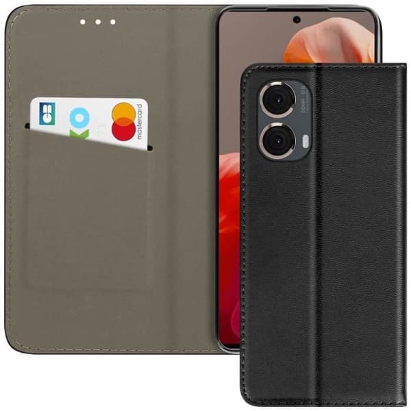 AVIZAR Fodral till Motorola Moto G85 - Svart - Flip magnetisk korthållare