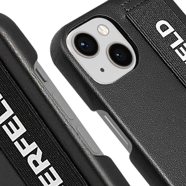 Fodral till iPhone 13 Stötsäker med elastisk rem Karl Lagerfeld Svart