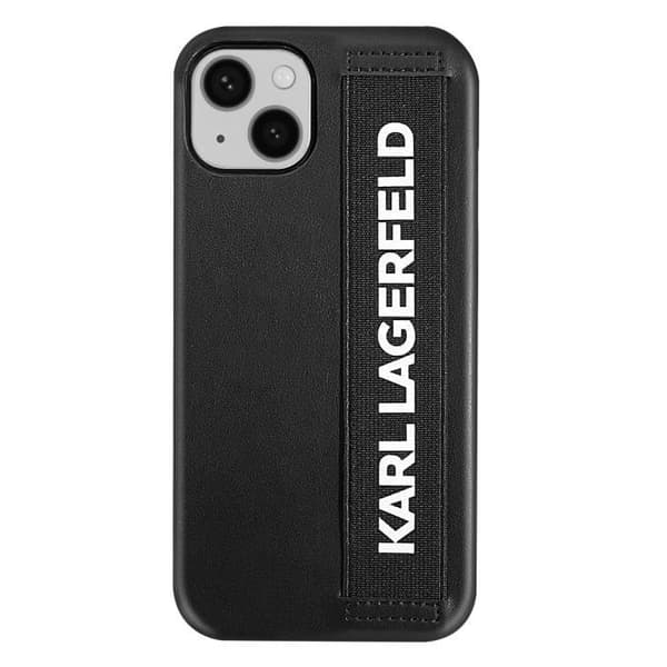 Fodral till iPhone 13 Stötsäker med elastisk rem Karl Lagerfeld Svart