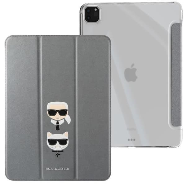Fodral för iPad Pro 12.9 och Pro 12.9 2017 - KARL LAGERFELD - Grå - Flip Multiposition Support