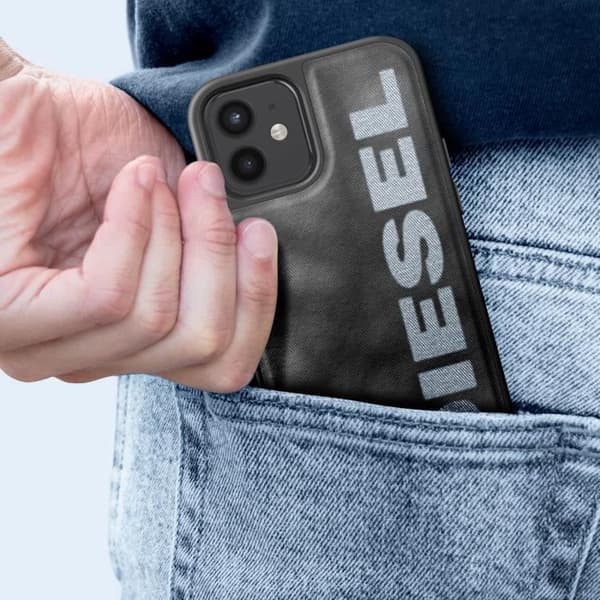 Fodral till iPhone 12 Mini Anti-fall 1,5m Denimbeläggning Diesel Svart