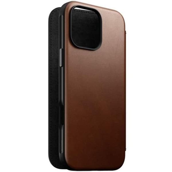 MagSafe Fodral till iPhone 16 Pro Max - NOMAD - Folio Modern korthållare - Brun