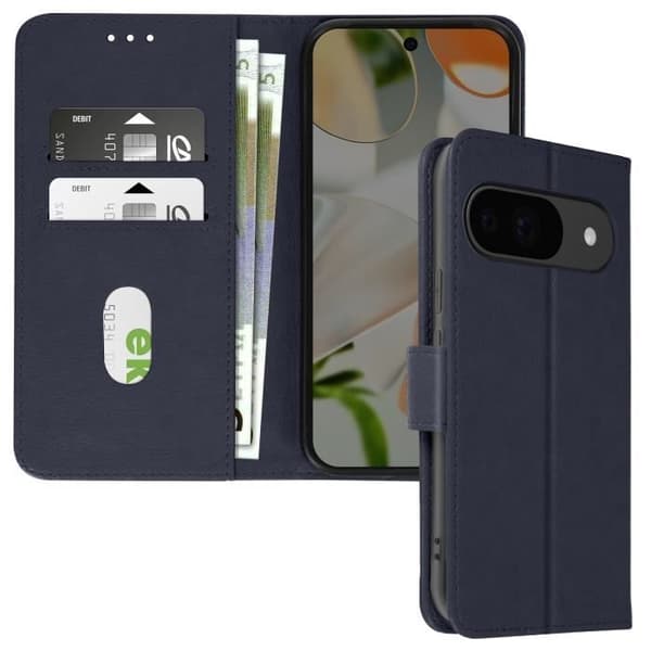 Fodral för Google Pixel 9 och 9 Pro - AVIZAR - Wallet Flip and Video Support - Midnight Blue