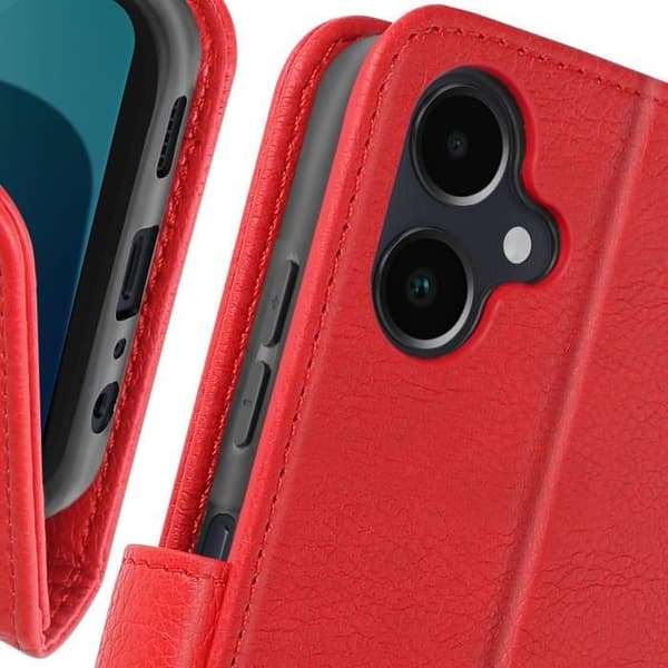 Röd plånbok och videohållarefodral till Samsung Galaxy A06 - AVIZAR - Chesterfield
