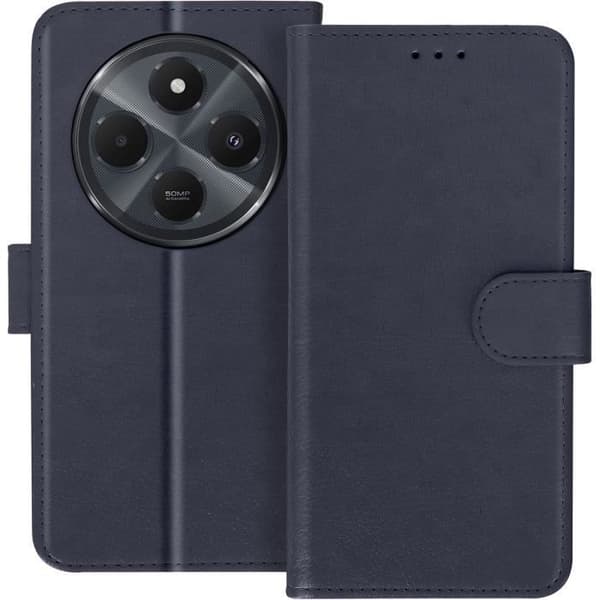 Fodral till Xiaomi Redmi 14C - AVIZAR - Wallet Flip and Video Support - Midnight Blue