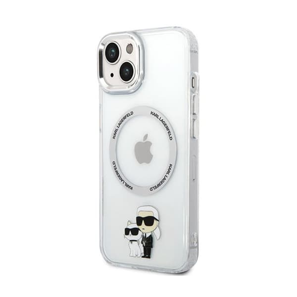 Telefonväskor - Karl Lagerfeld - iPhone 13 - Transparent - Kompatibel med MagSafe - Roliga grafik