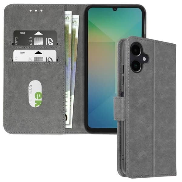 Fodral till Samsung Galaxy A06 - AVIZAR - Chesterfield - Plånbok och videohållare - Grå