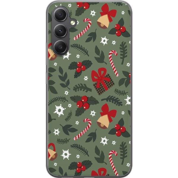 Samsung Galaxy A35 Gennemsigtig cover Glædelig Jul mønster