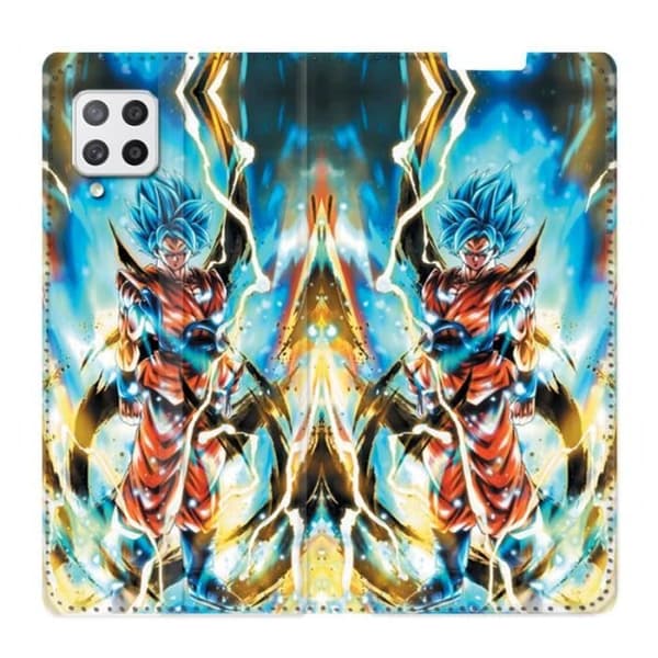 Plånbok Läderfodral För Samsung Galaxy A12 Manga Dragon Ball Son Goku Vit en storlek