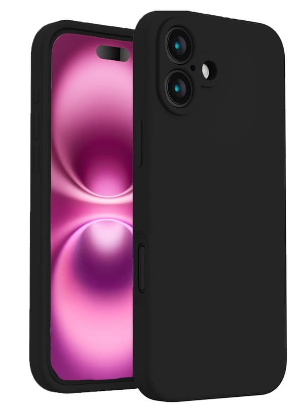 iPhone 16 Matt Svart Skal - Med Kameraskydd