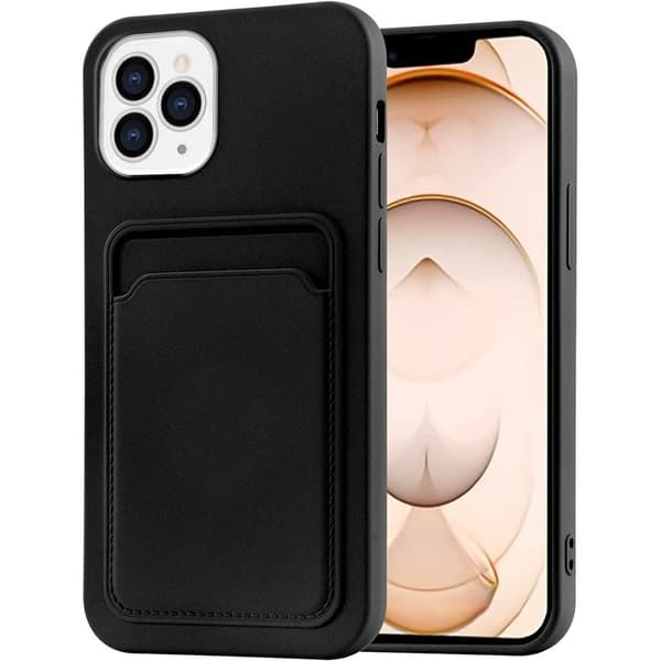 iPhone 15 Pro Max Gummibelagt Stødsikker Etui med Væske til kortrum Liquid