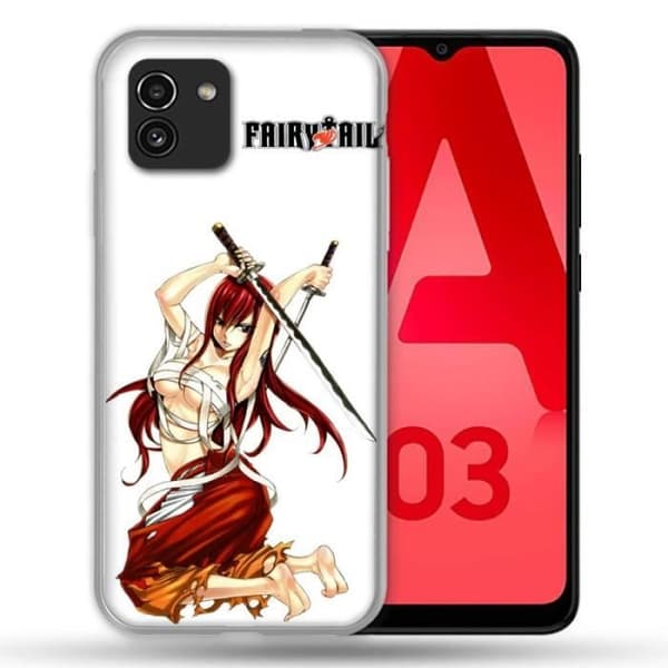 Fodral till Samsung Galaxy A03 Manga Fairy Tail Erza en storlek