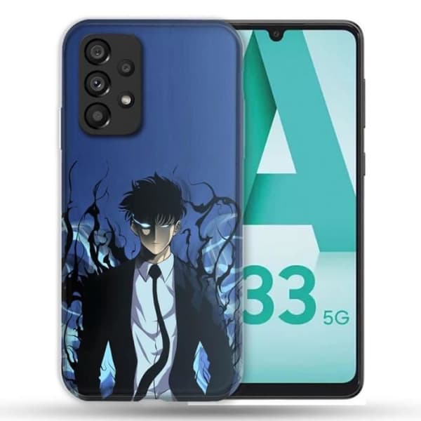 Fodral till Samsung Galaxy A33 5G Manga Solo Leveling Sung Blue en storlek