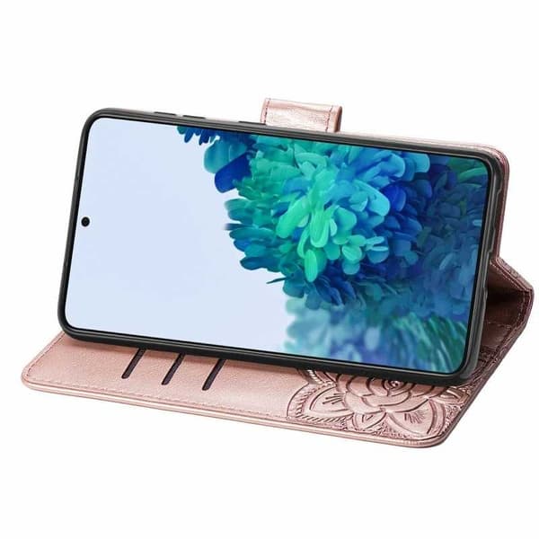 Samsung S22 Plus Pung Etui PU Læder 4-KOMPARTMENT Motiv Sommerfugl