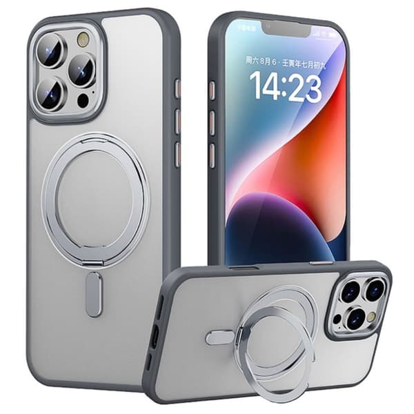 iPhone 16 Pro Max Skal med stativ - Grå